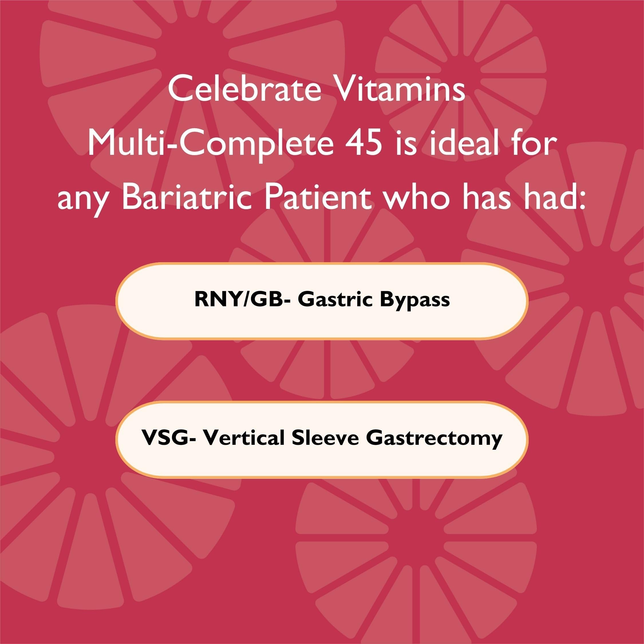 Ingredients list for Celebrate Bariatric Multivitamin
