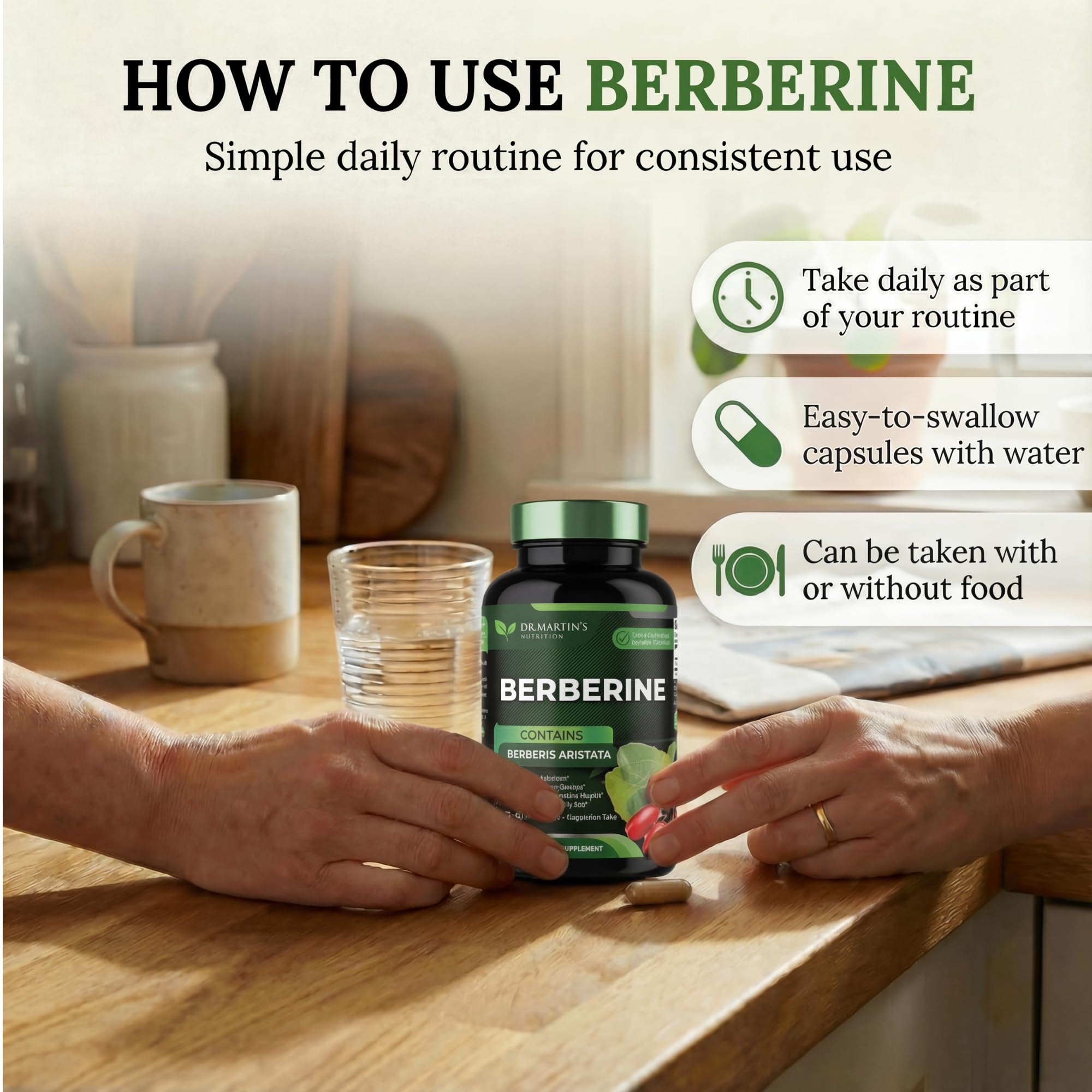 Ingredients list for DR. MARTIN'S NUTRITION Berberine capsules