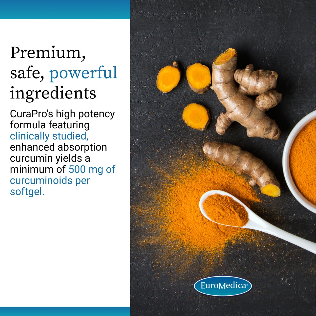 Ingredients list for EuroMedica Curcumin Capsules
