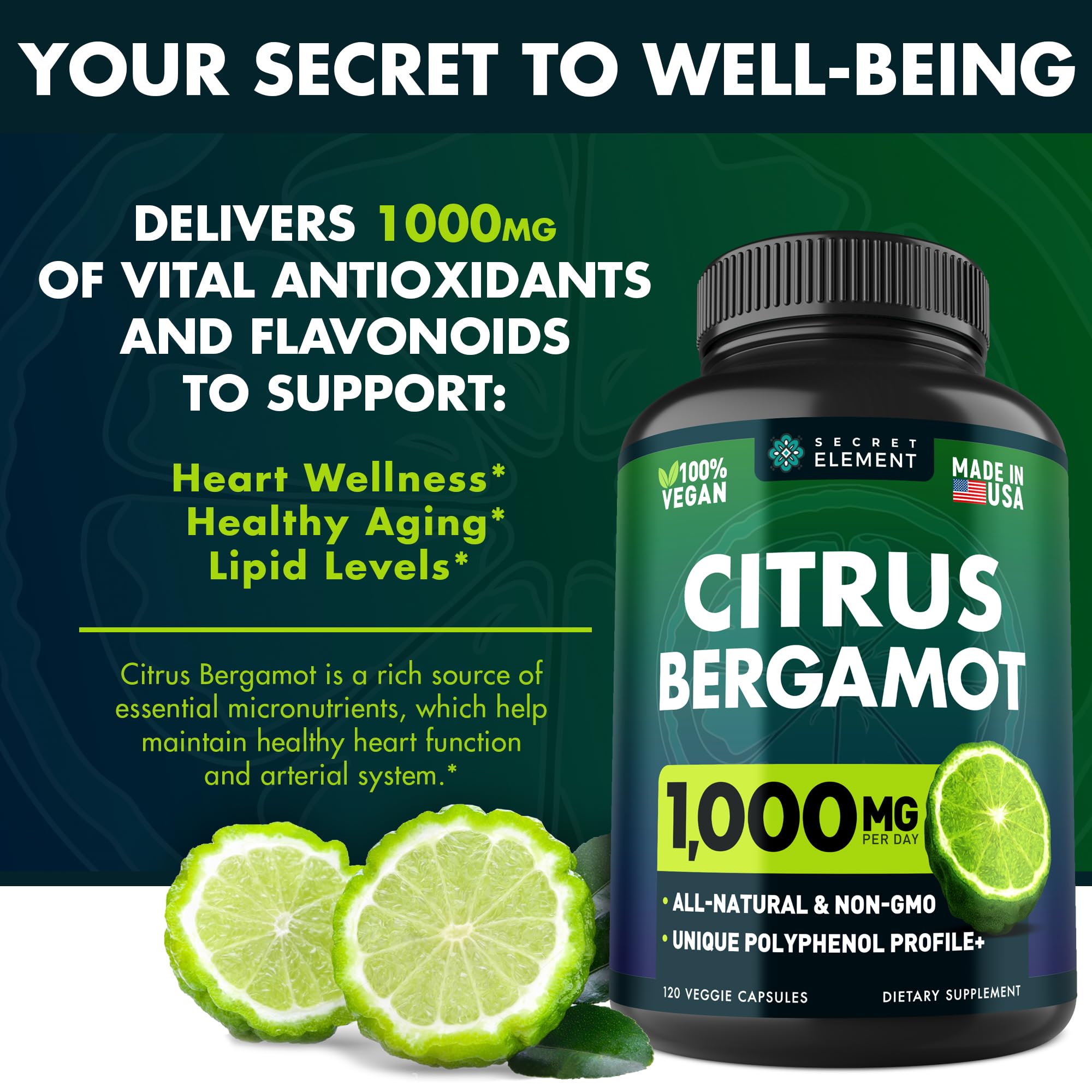 Ingredients list for Secret Element Citrus Bergamot