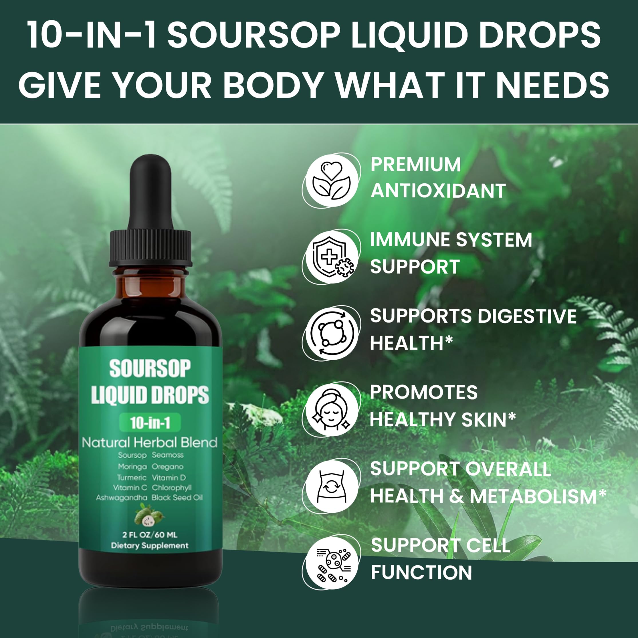 Ingredients list for Shwfhi 10-in-1 Soursop Extract Drops
