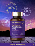 Ingredients list for Tahoe Nutritionals Melatonin 12mg tablets