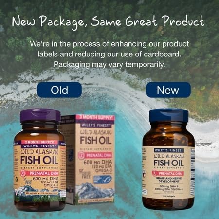 Ingredients list for Wiley's Finest Prenatal DHA Omega-3 Fish Oil
