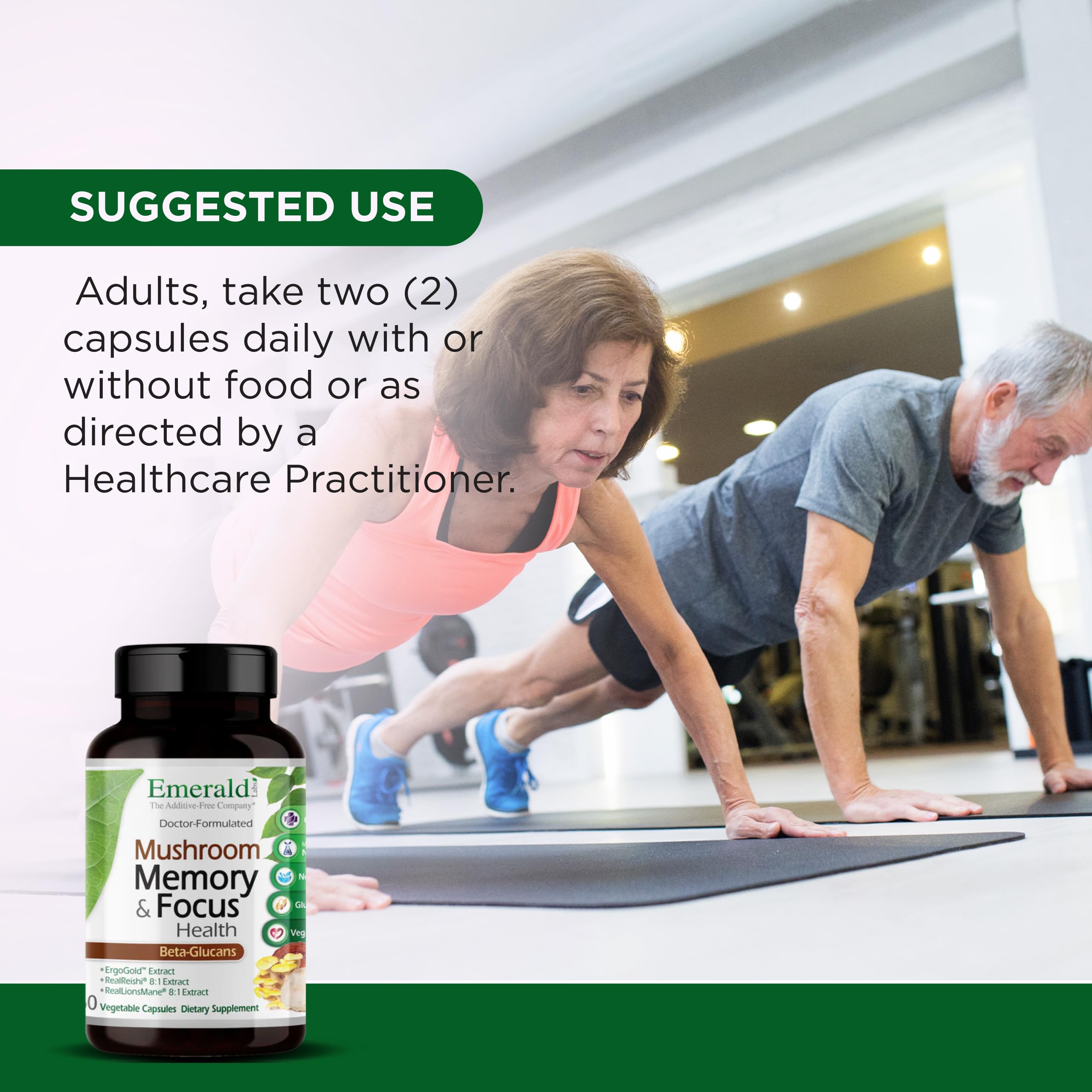 Ingredients list of EMERALD LABS Mushroom Memory & Focus Health