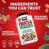 Ingredients list of Force Factor Fruits & Veggies Soft Chews