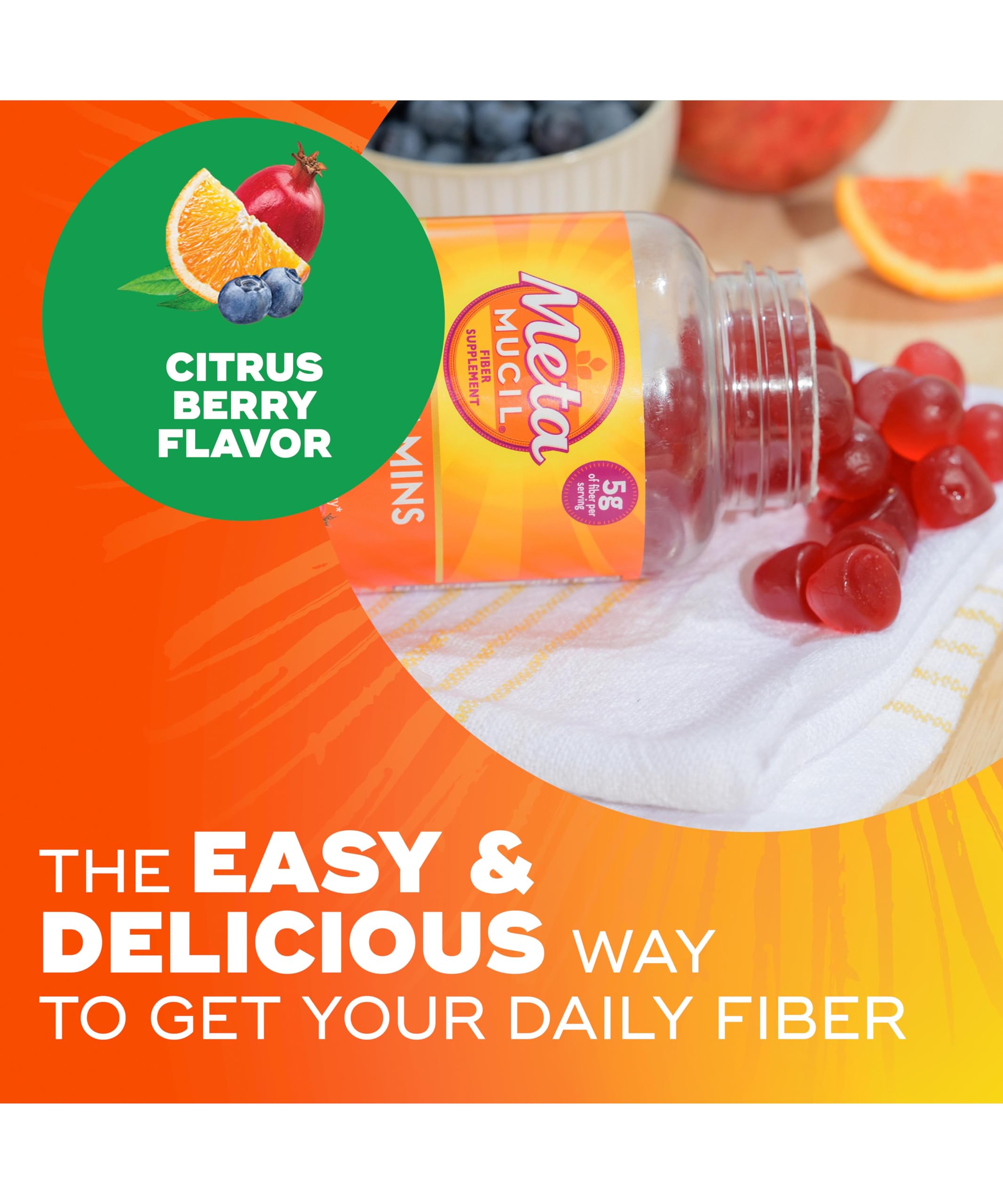 Ingredients list of Metamucil Fiber + Vitamins Gummies
