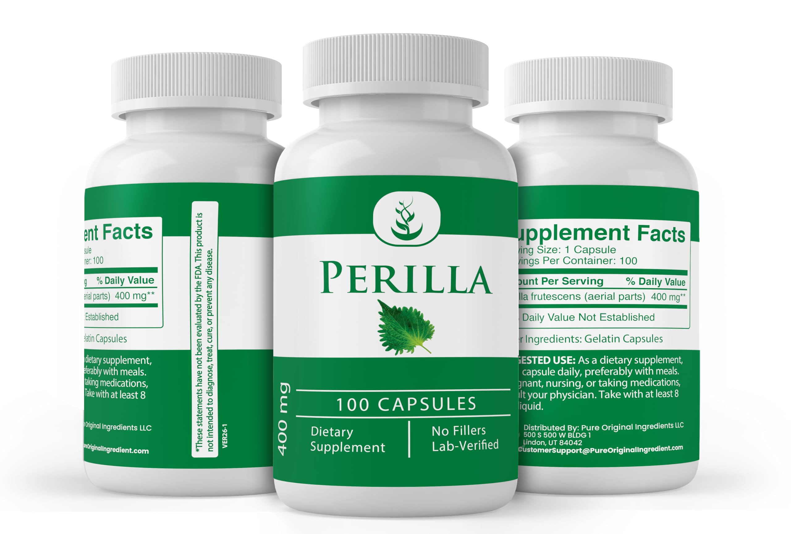 Ingredients list of PURE ORIGINAL INGREDIENTS Perilla Capsules