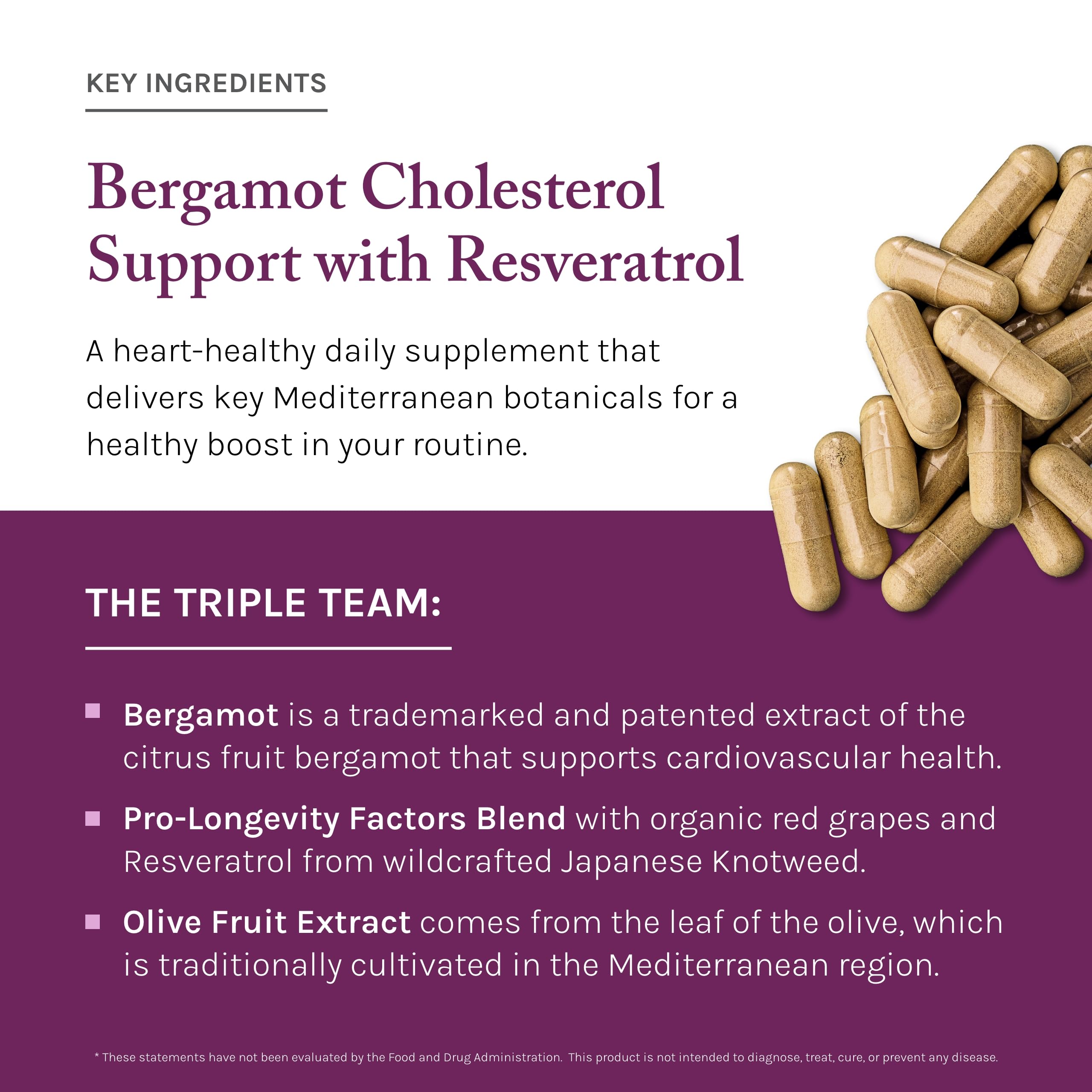 Ingredients list of Reserveage Nutrition Bergamot Cholesterol Support