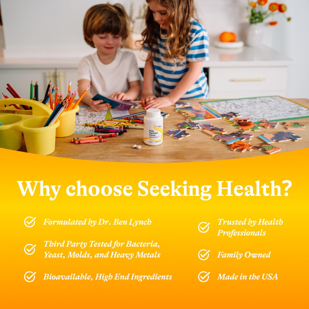 Ingredients list of Seeking Health Kids Optimal Focus chewable supplement
