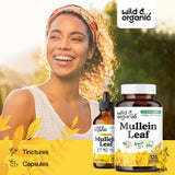 Ingredients list of Wild & Organic Mullein Capsules on packaging