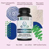 Ingredients list of ZHOU Ashwagandha and Rhodiola Rosea Supplement