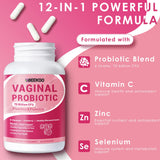 Ingredients list on UBEEKOO Vaginal Probiotics bottle