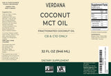Ingredients list on Verdana MCT Oil bottle