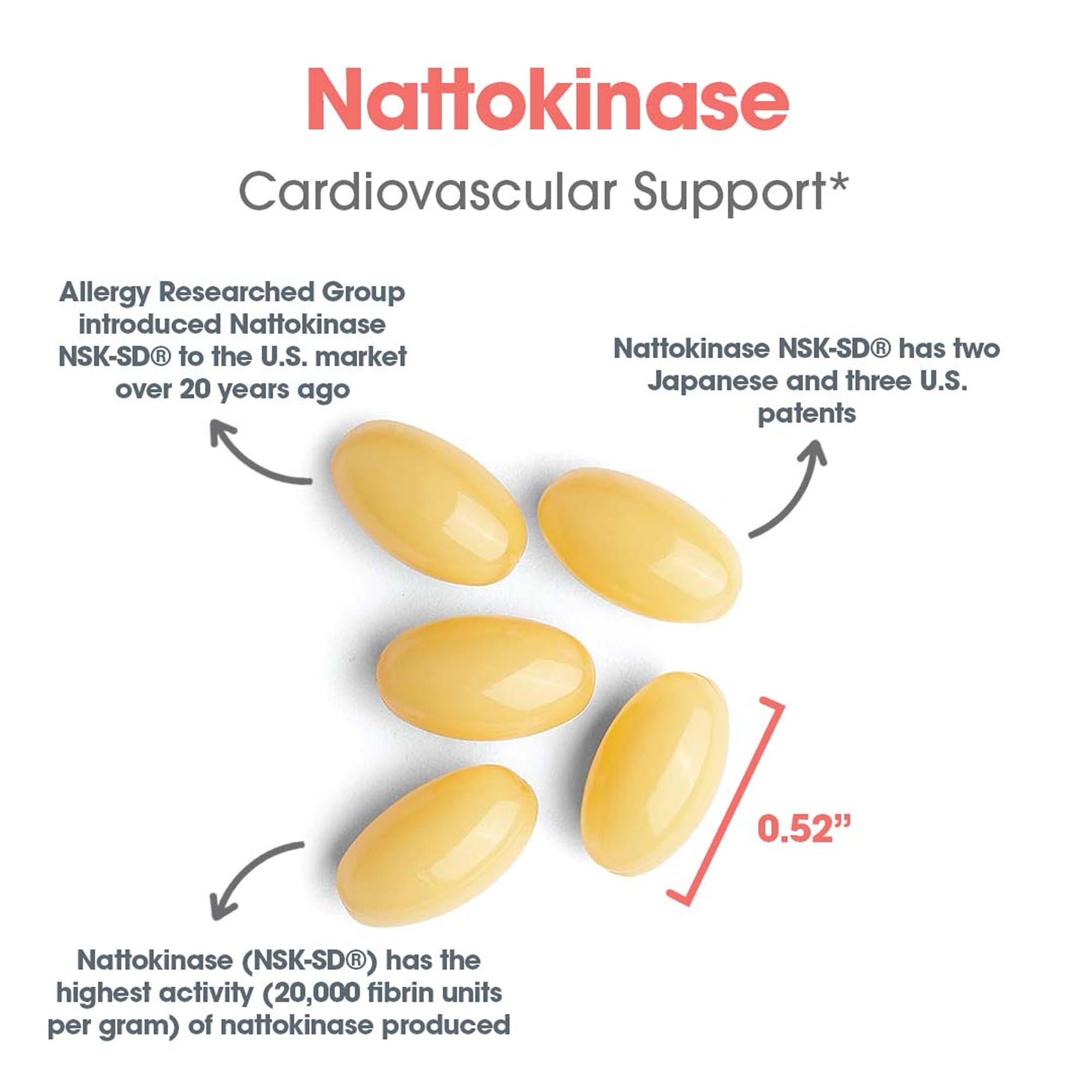 Ingredients of Allergy Research Group Nattokinase 100 mg supplement