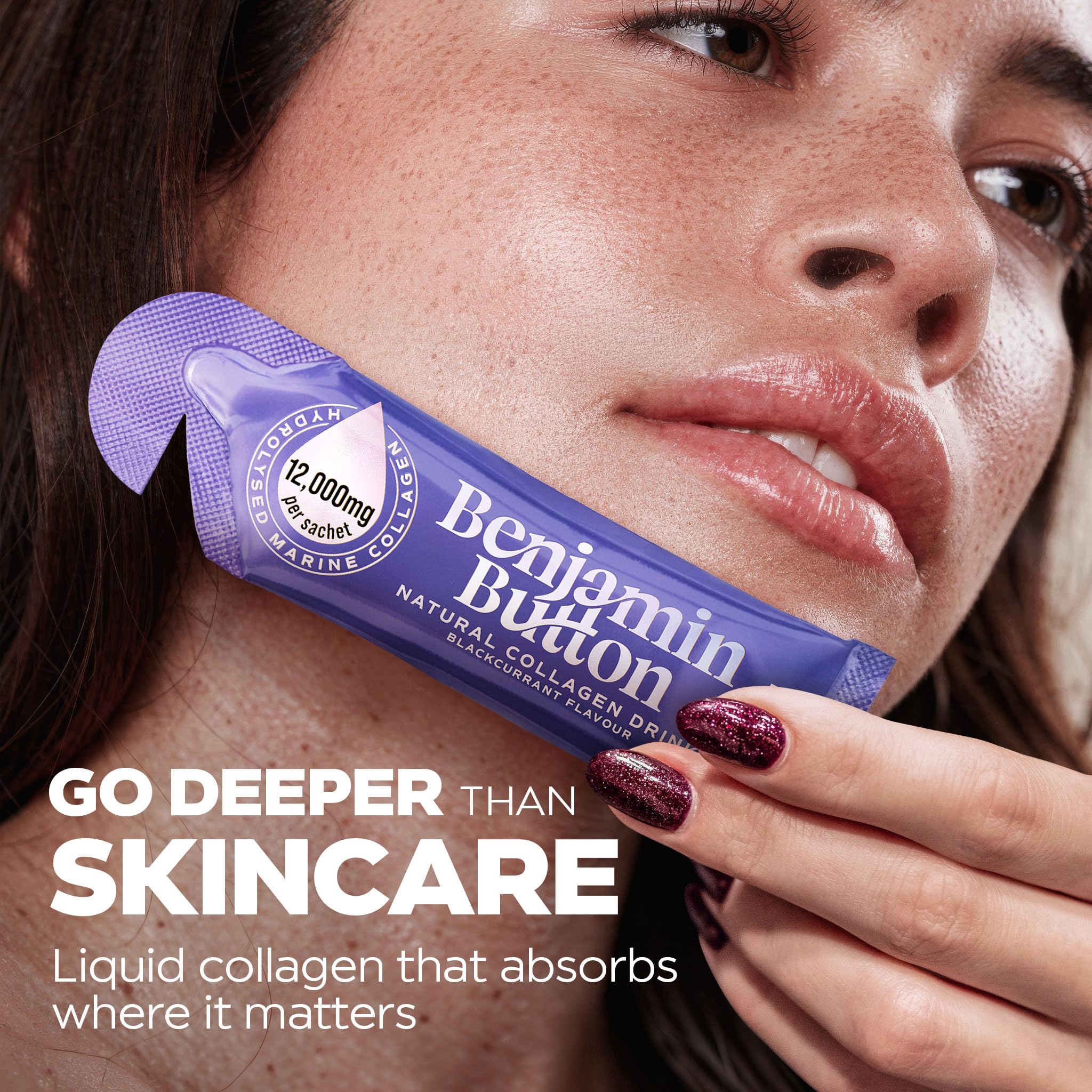 Ingredients of Benjamin Button Collagen Supplement displayed on packaging