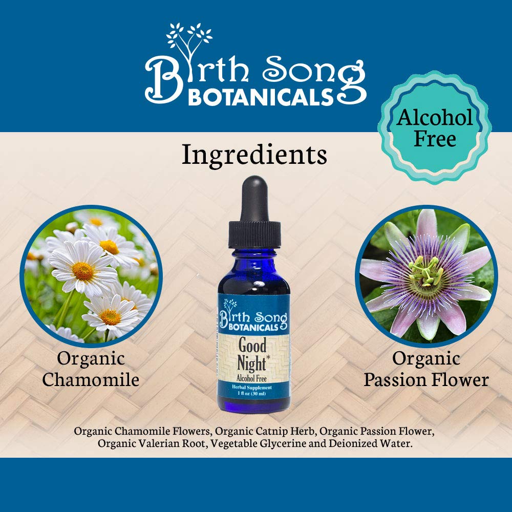 Ingredients of Birth Song Botanicals Good Night Herbal Sleep Tincture