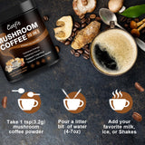 Ingredients of Catfit Mushroom Coffee on packaging