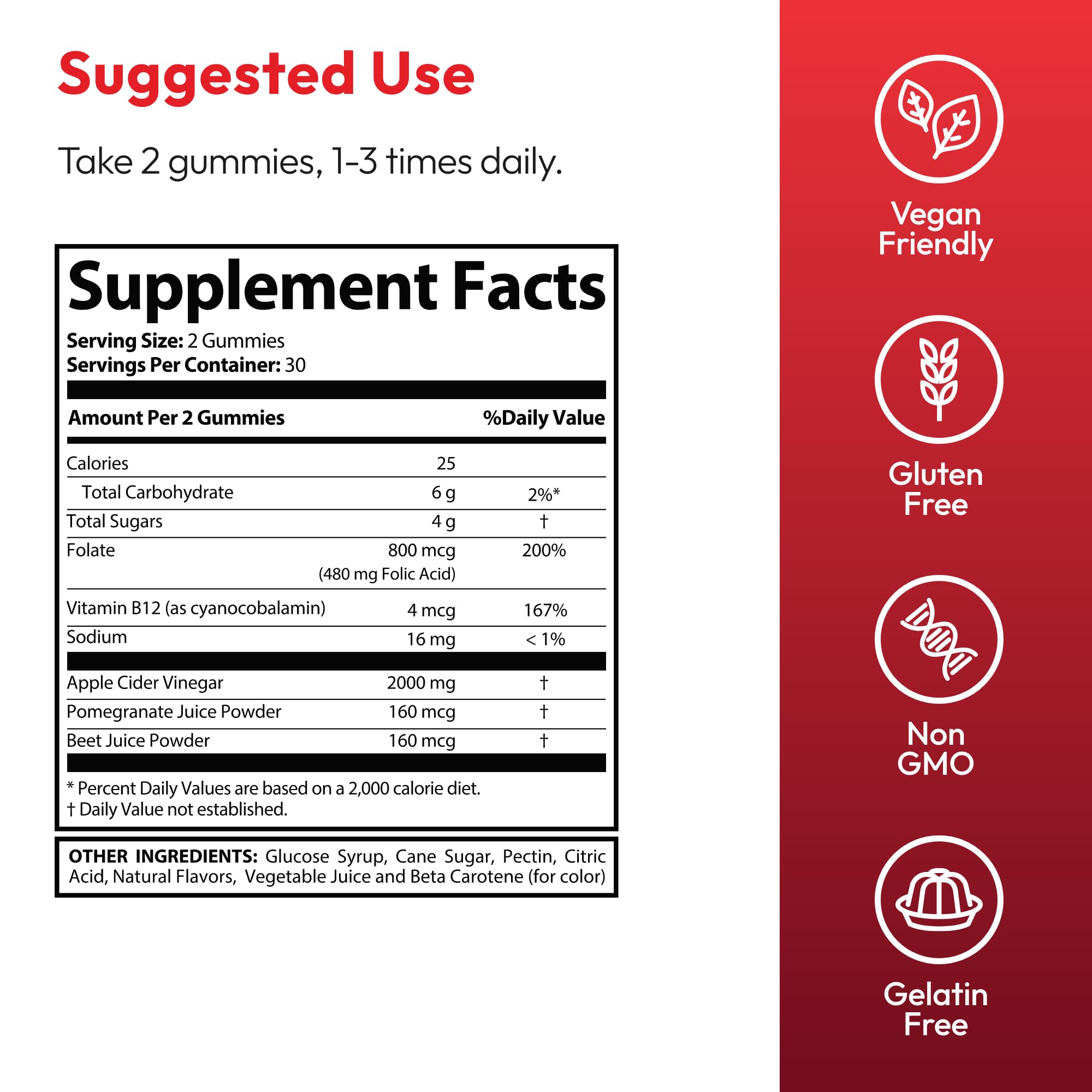 Ingredients of Justified Laboratories Vital Grow XL Gummies