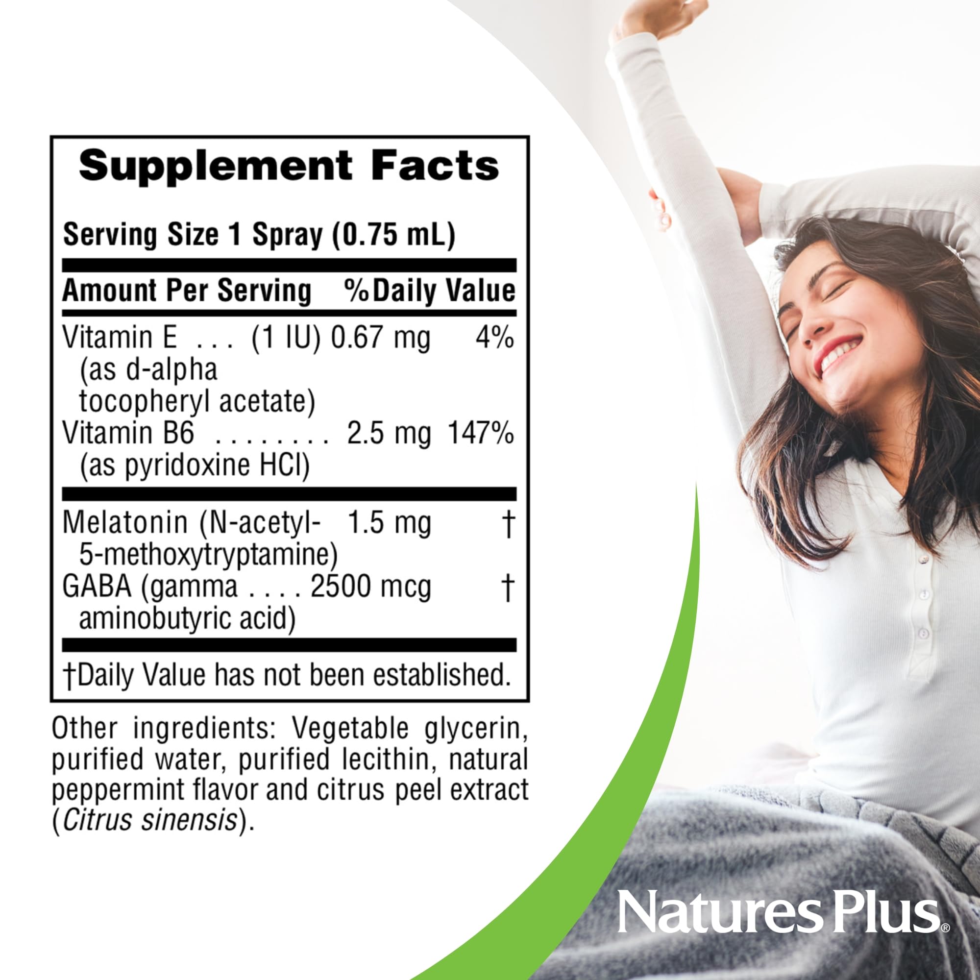 Ingredients of NaturesPlus Melatonin Spray Pack of 2