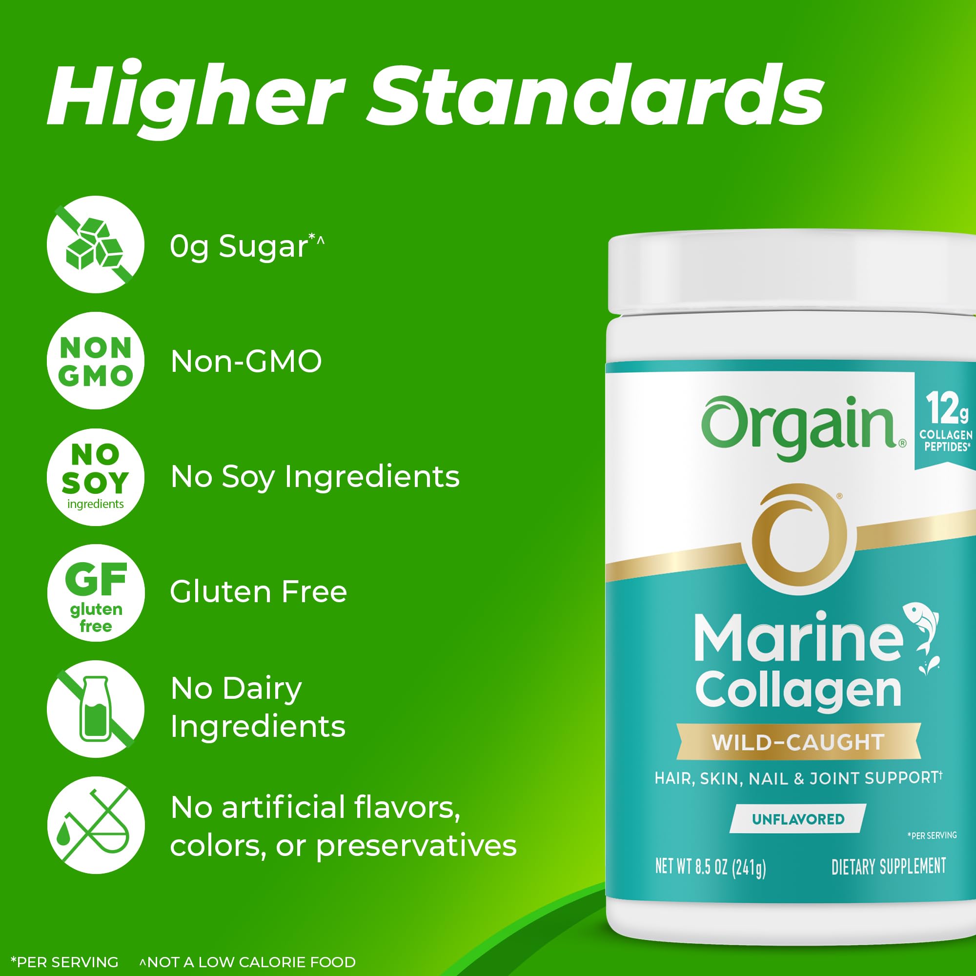 Ingredients of Orgain Marine Collagen Powder