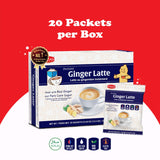 Ingredients of Pocas Ginger Latte displayed