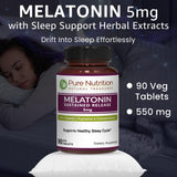 Ingredients of PURE NUTRITION Melatonin 5mg