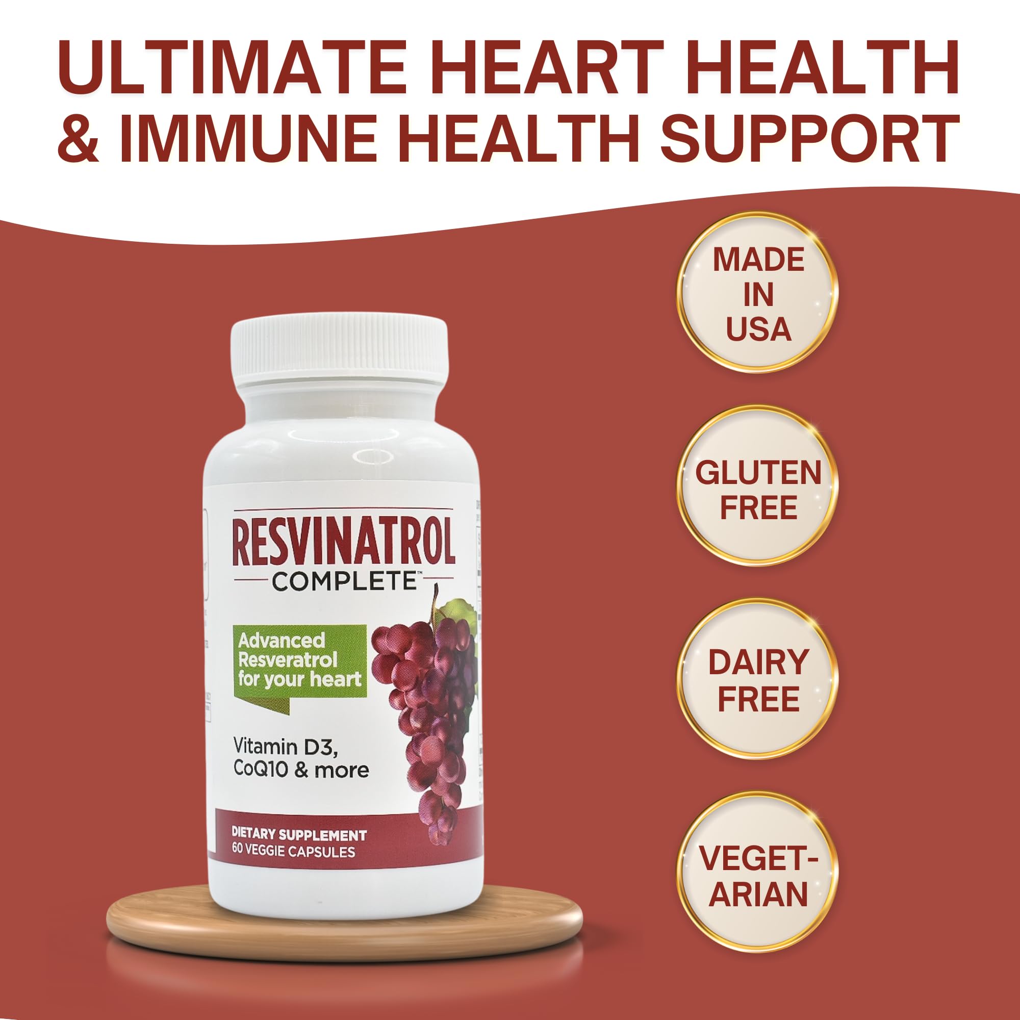 Ingredients of Resvinatrol Complete Capsules on packaging