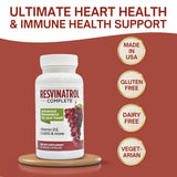 Ingredients of Resvinatrol Complete Capsules on packaging