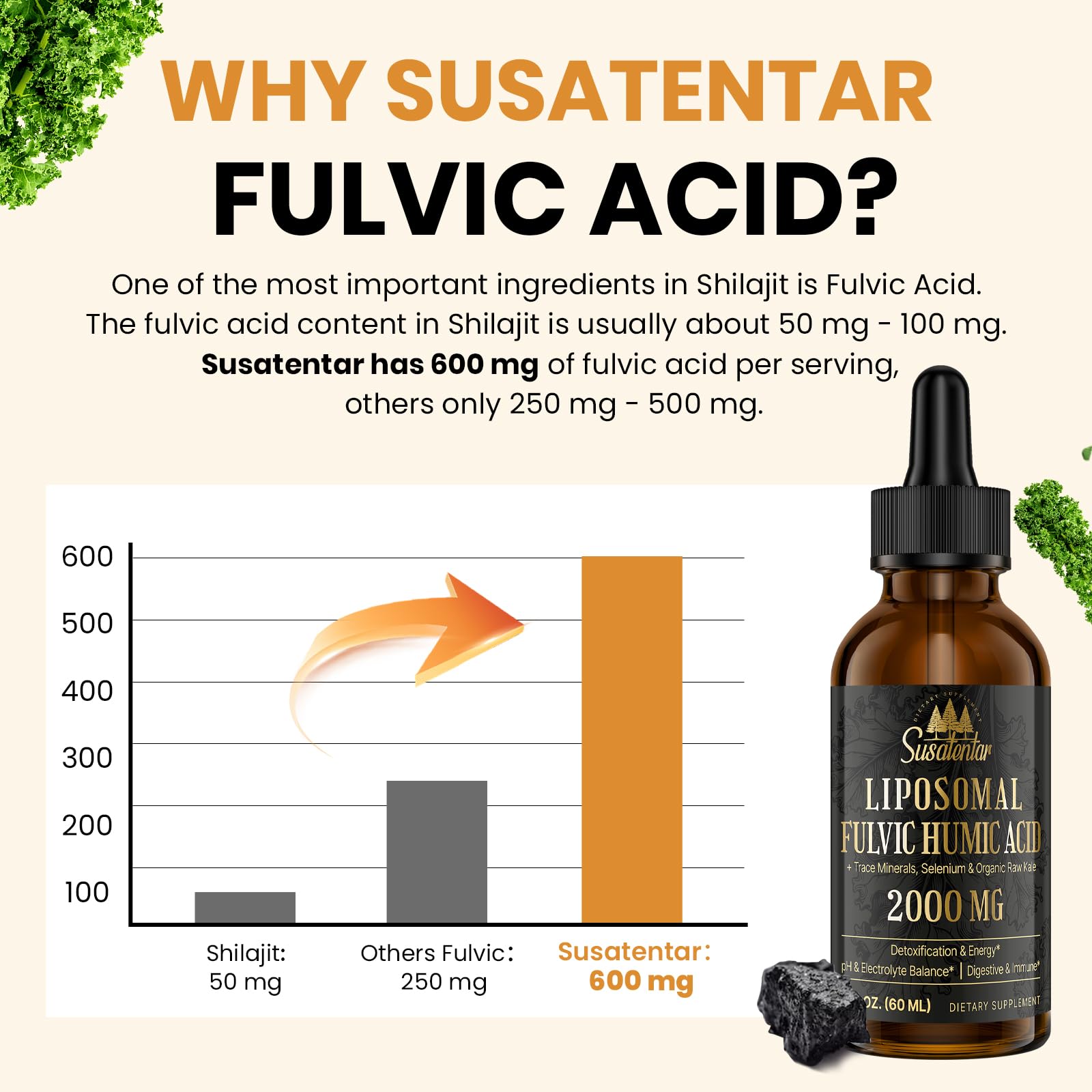 Ingredients of Susatentar Fulvic Acid Supplement