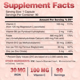 Ingredients of VEGEPOWER Iron Bisglycinate Supplement