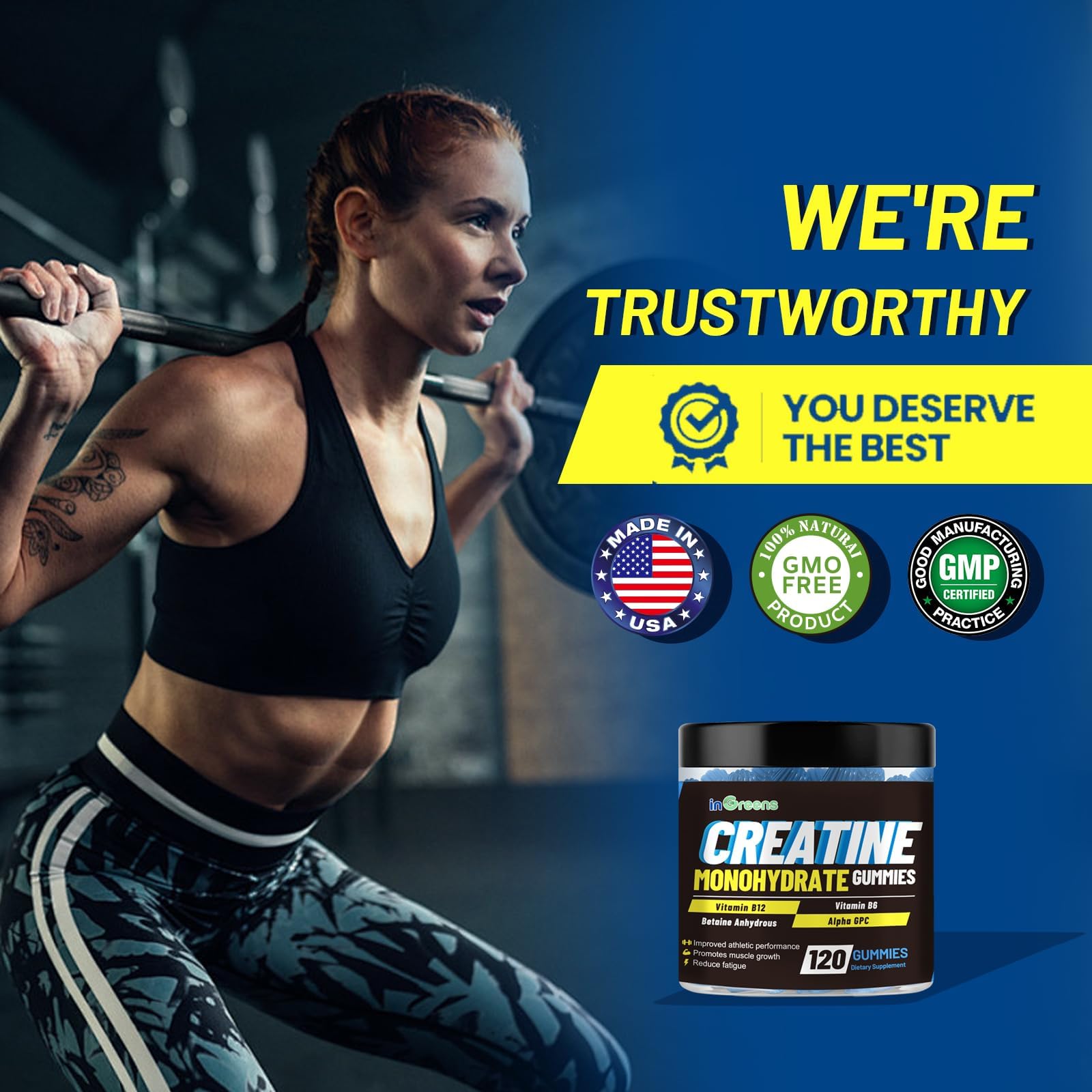 inGreens Creatine Gummies in a gym bag