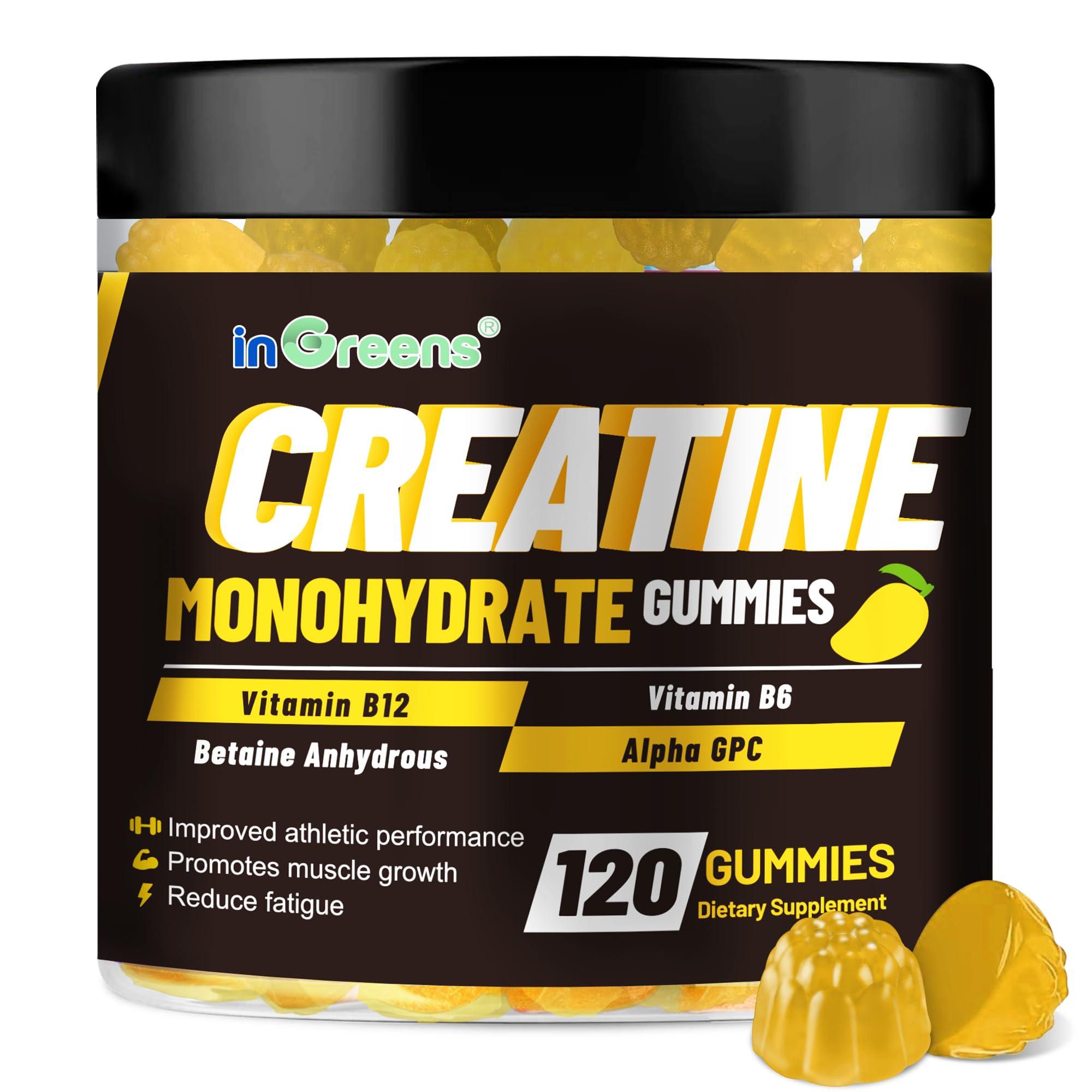 inGreens Creatine Monohydrate Gummies 440g front view