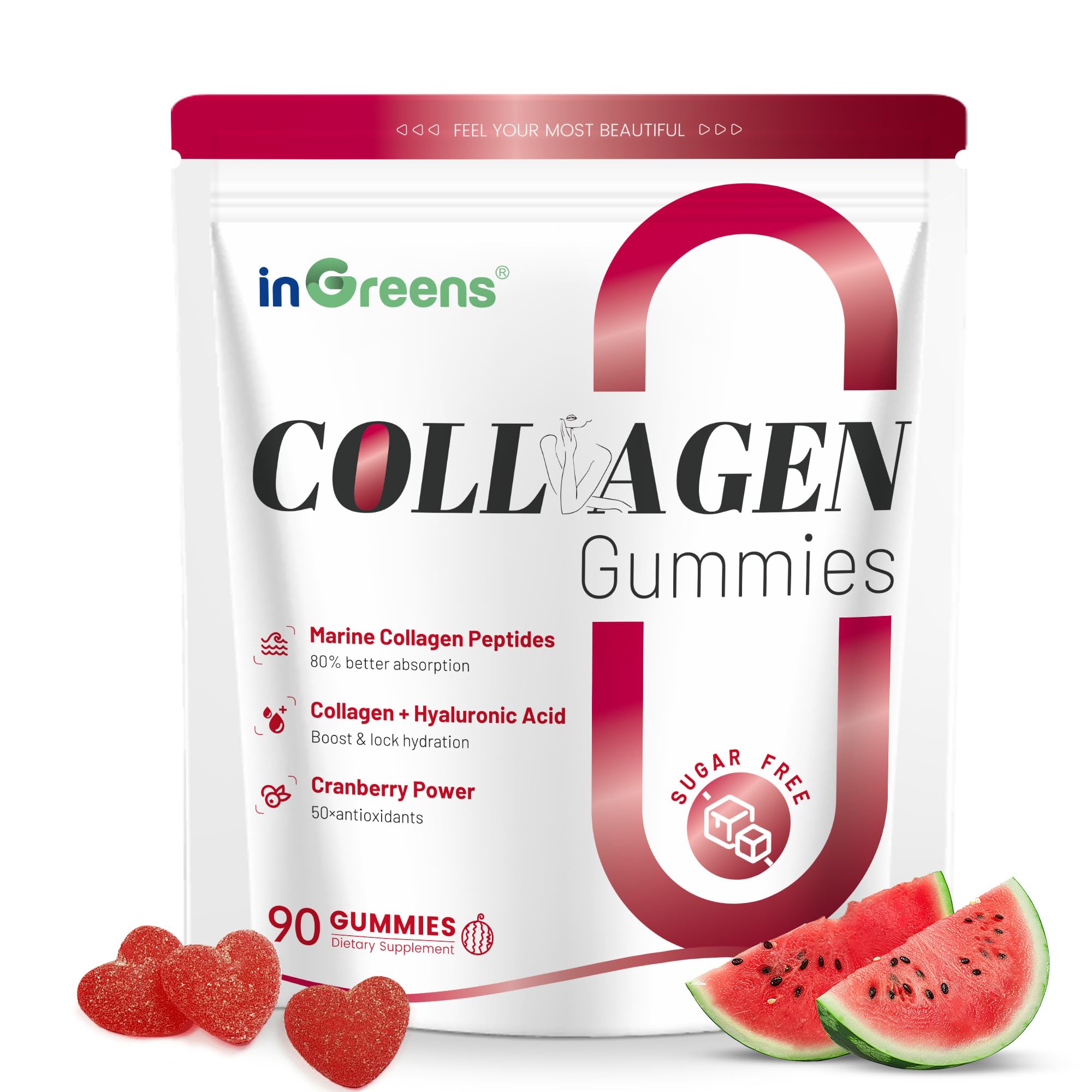 inGreens Marine Collagen Gummies front view packaging