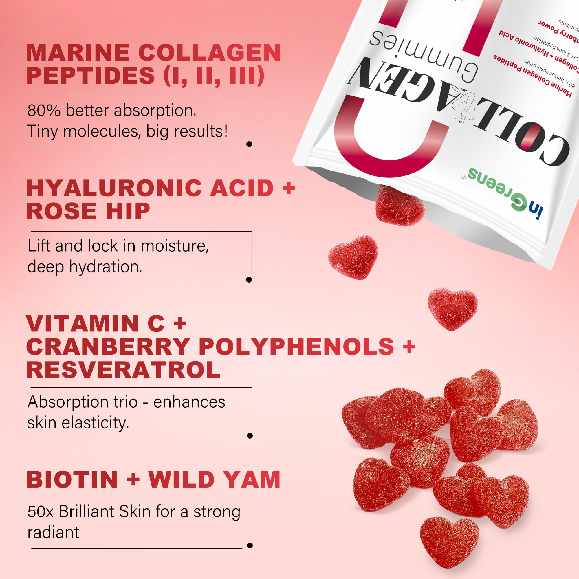 inGreens Marine Collagen Gummies texture close-up