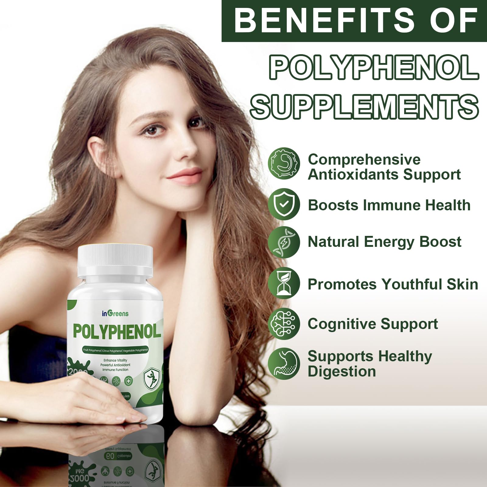 inGreens Resveratrol 2000mg supplement on a wooden table