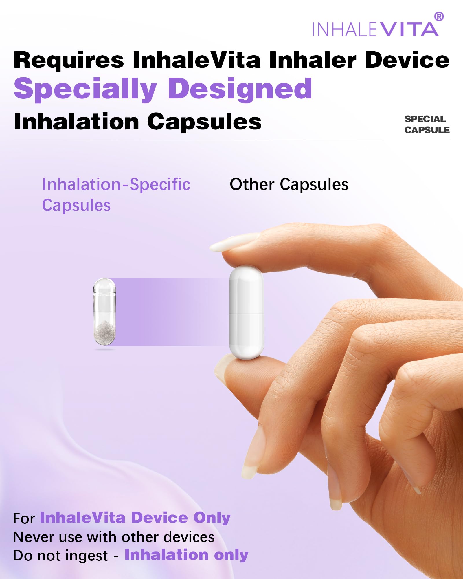 INHALEVITA Melatonin Inhaler Capsules in hand