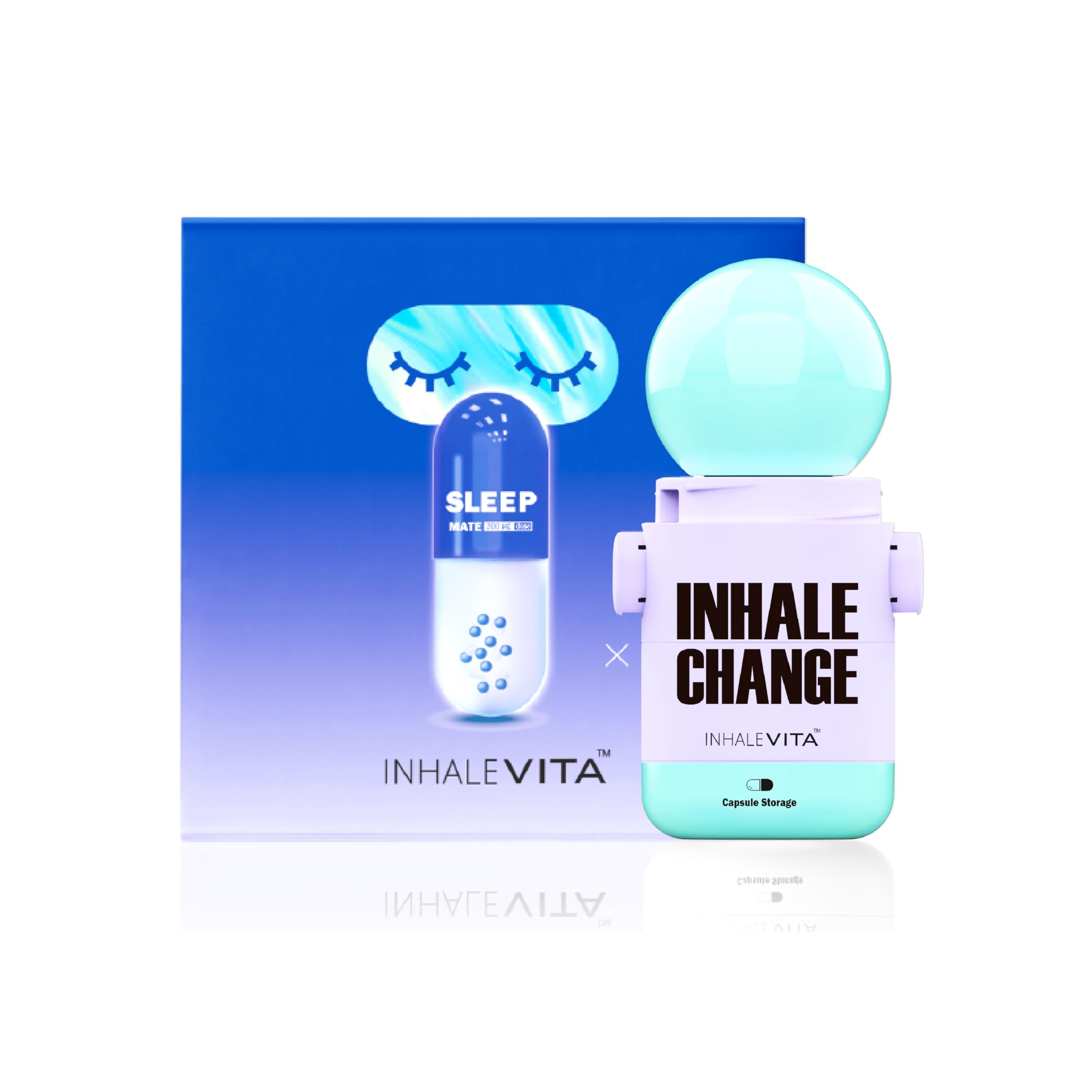INHALEVITA Melatonin Inhaler with 15 capsules, green model
