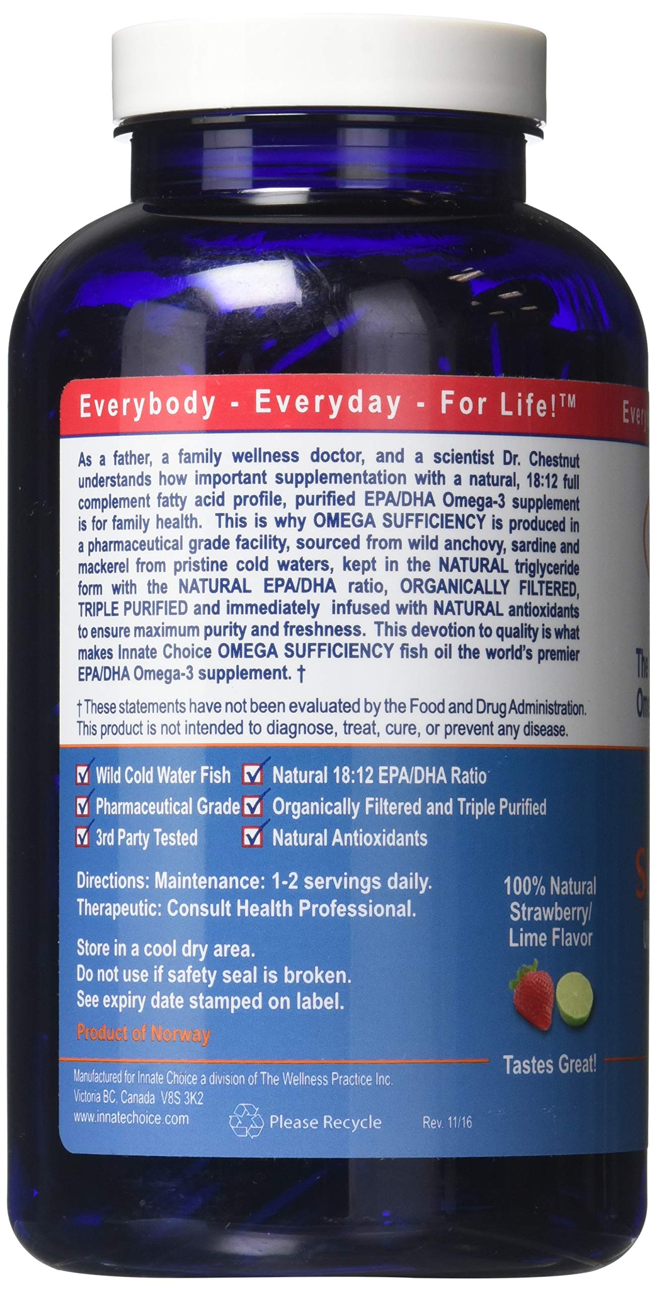 Innate Choice Fish Oil Capsules Omega Sufficiency packaging