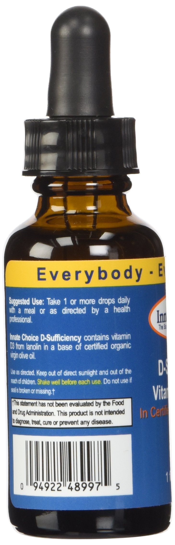 Innate Choice Vitamin D3 Drops in organic olive oil packaging