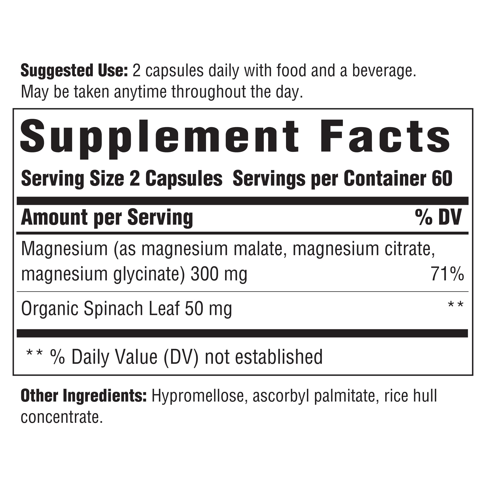 INNATE Magnesium Supplement 300mg side view with capsules