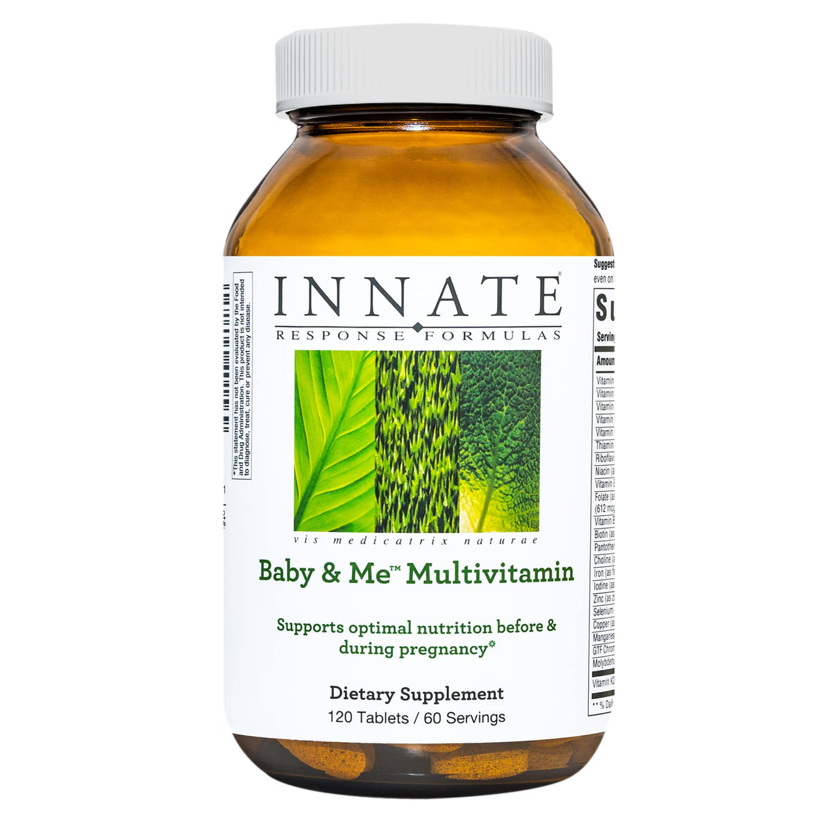 Innate Response Formulas Baby & Me Prenatal Vitamins 60 Tablets front view