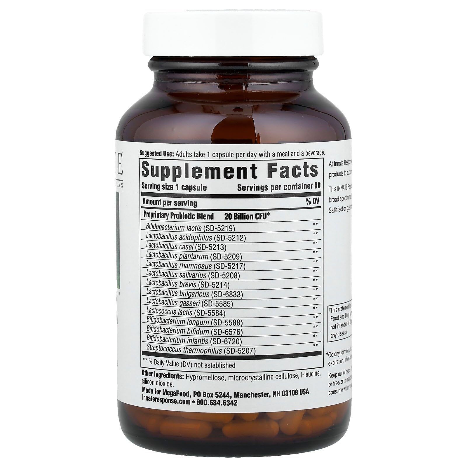 Innate Response Formulas Ultra Strength Probiotic side view with label