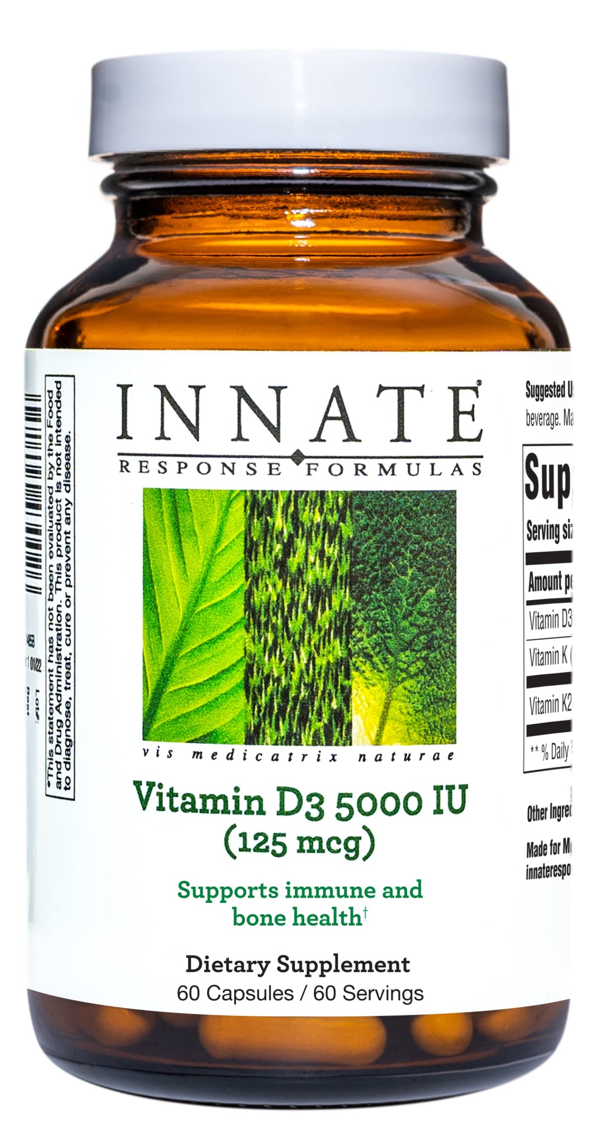 Innate Response Formulas Vitamin D3 & K2 Supplement 60 Capsules front view