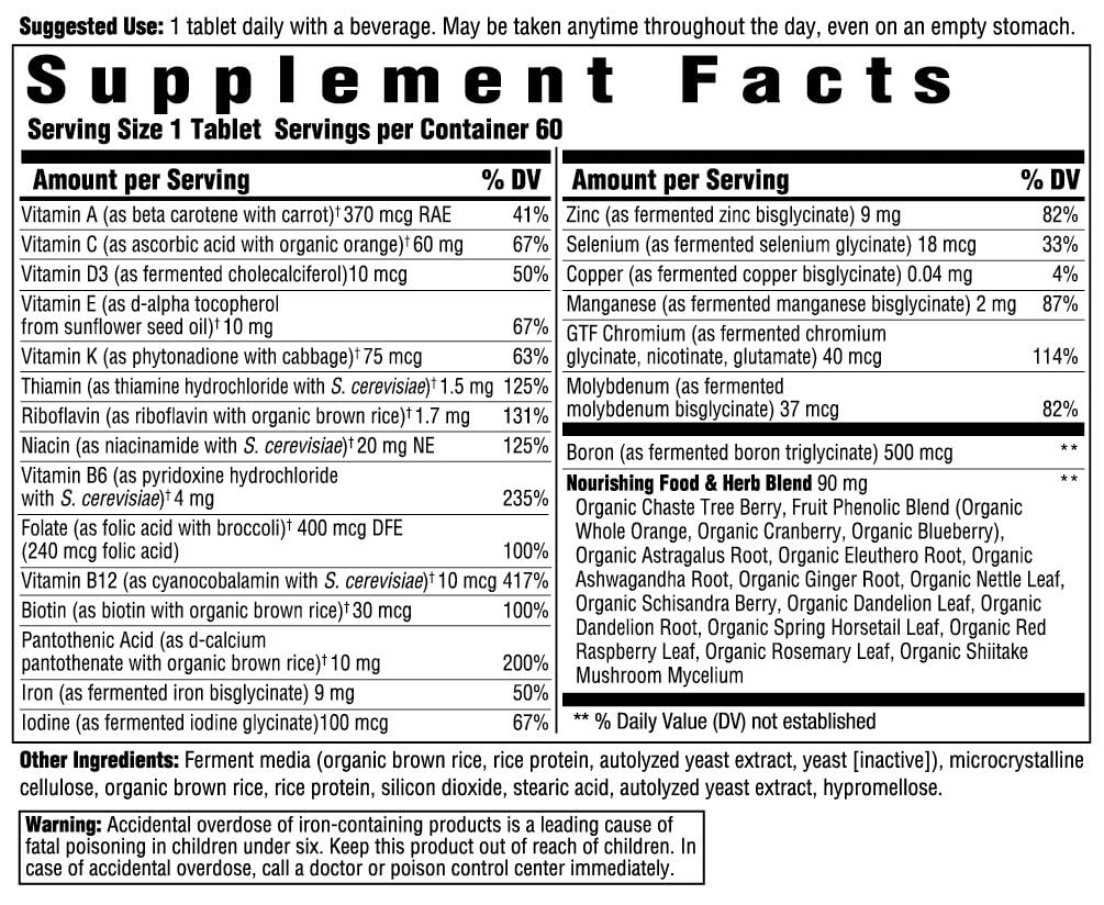Innate Response Formulas Women's One Daily Multivitamin 60 Tablets side view