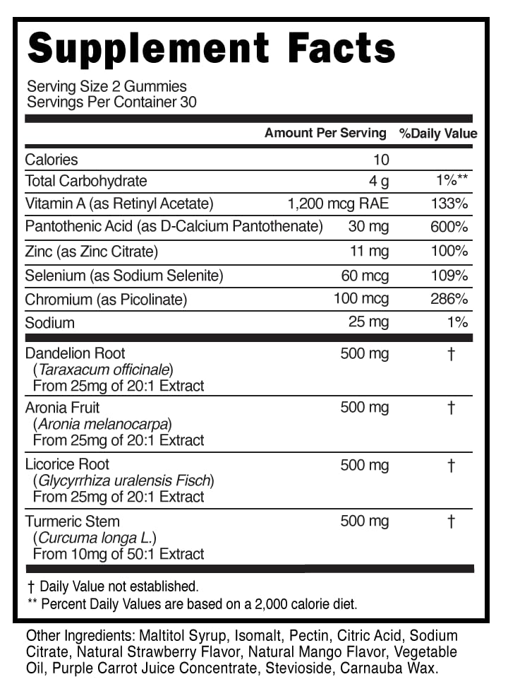 Innate Skin Acne Chewable Supplements packaging with a measuring spoon