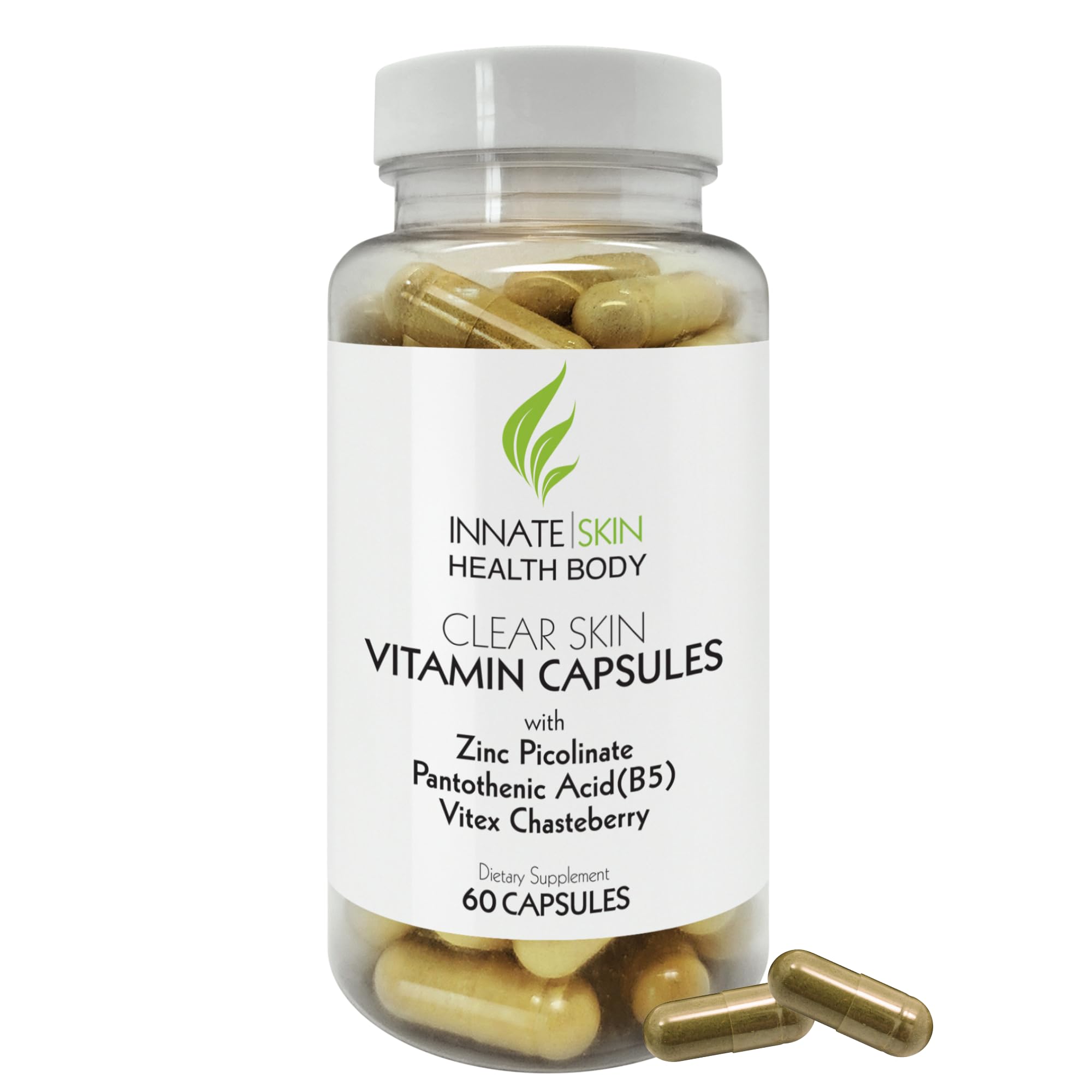 Innate Skin Clear Skin Capsules front view with packaging