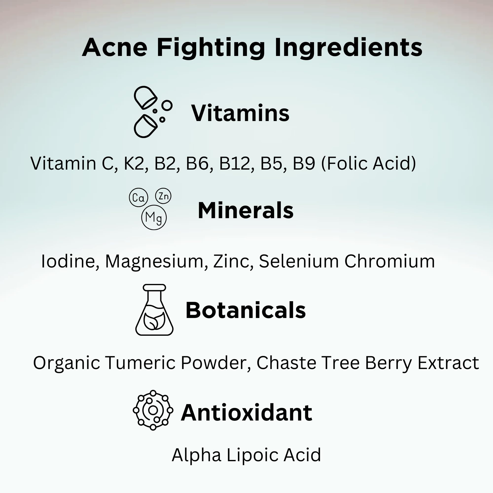 Innate Skin Multivitamins back view showing nutritional information