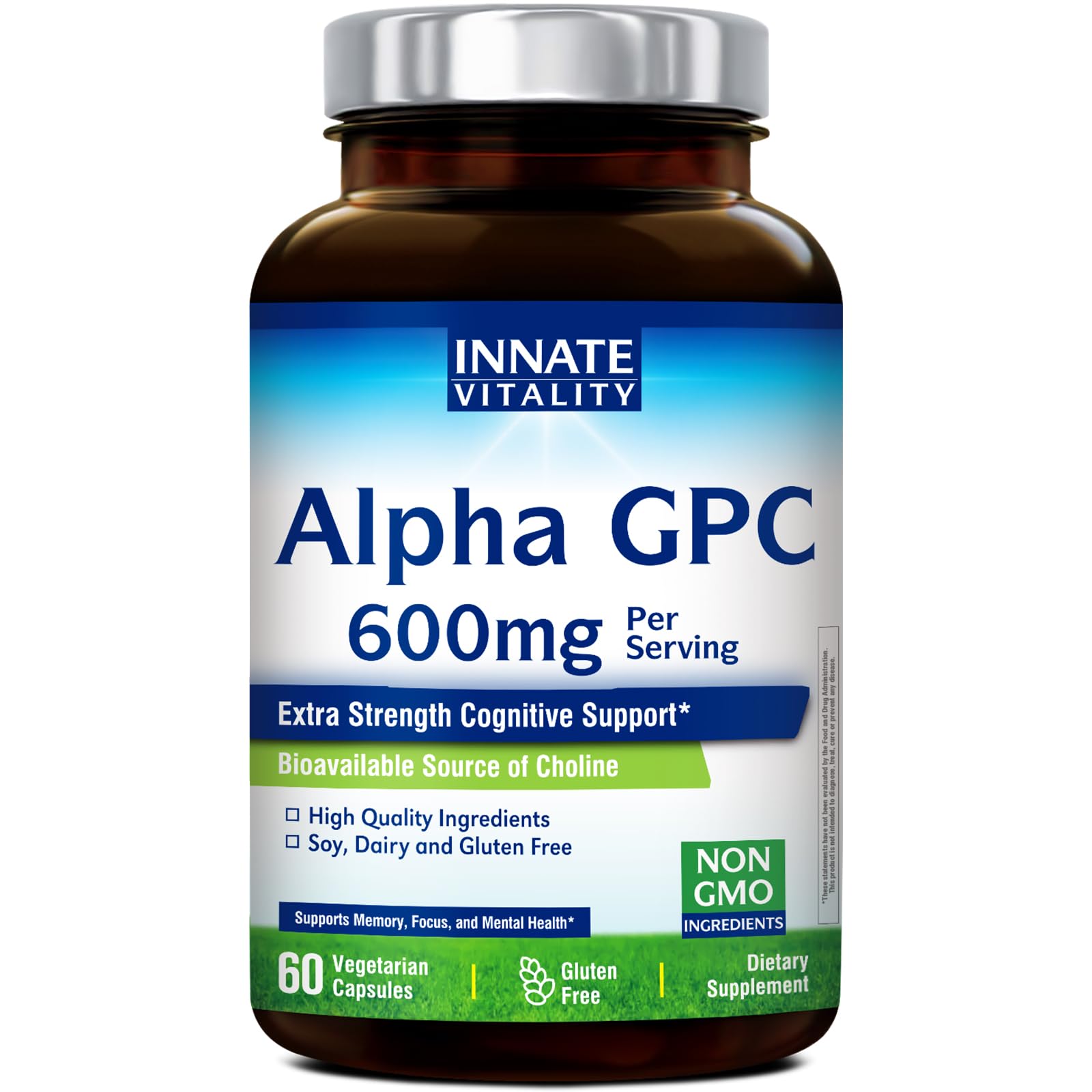 Innate Vitality Alpha GPC Choline Supplement 50g front view
