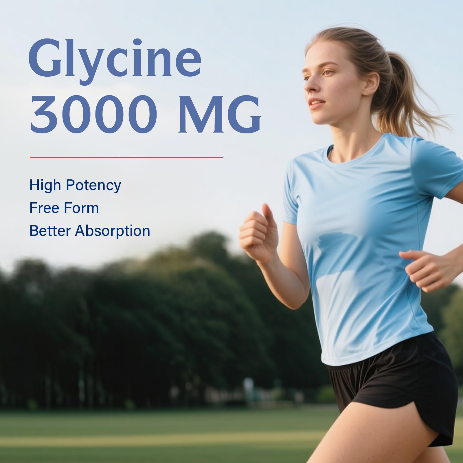 Innate Vitality Glycine 3000mg supplement back view