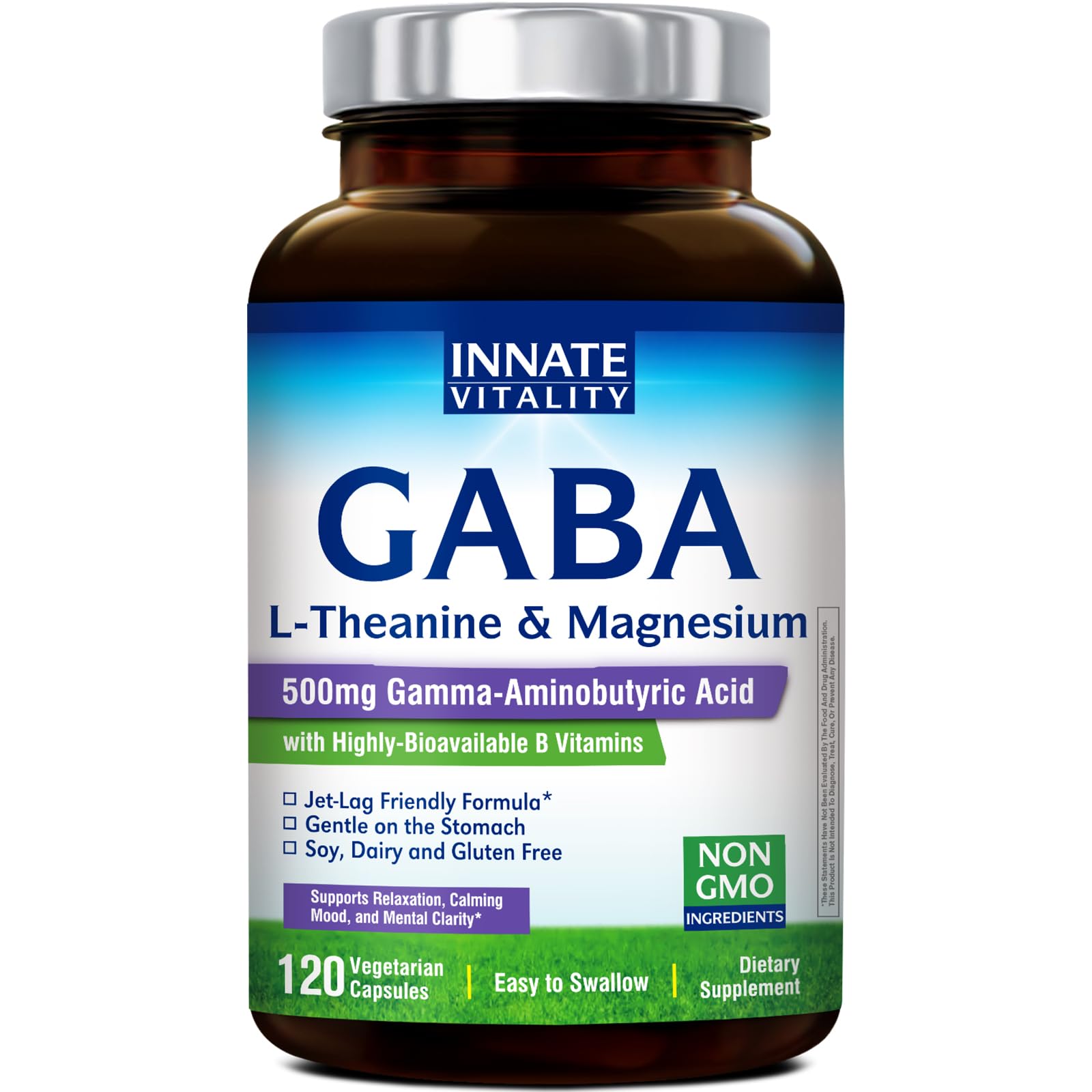 Innate Vitality Herbal Supplement front view with capsule bottle